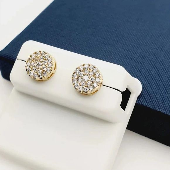 "14K Gold Plated Cubic Zircon Earrings, INUS1BR313 - Picture 3 of 10